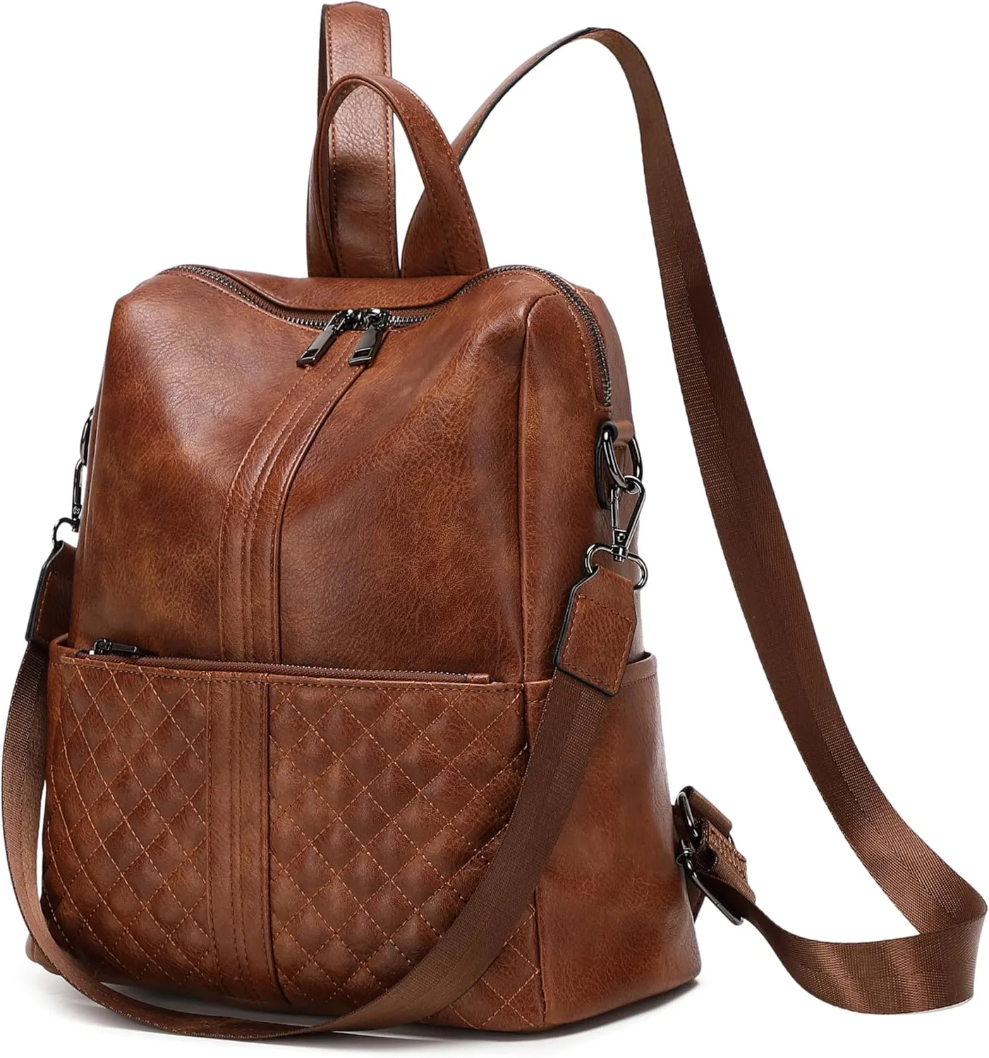 sqlp Daily Use Backpack Purse for Women Vegan Leather Travel Back Pack Fashion Multipurpose Design Shoulder Bags Handbag