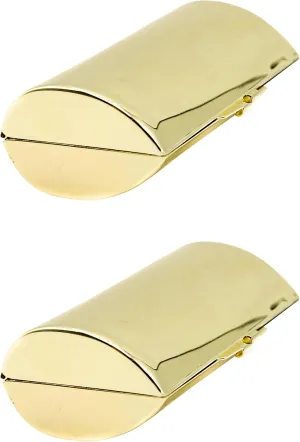 Stephanie Imports Set of 2 Capsule Shaped Lipstick Cases With Glass Mirror (Reflective Gold)