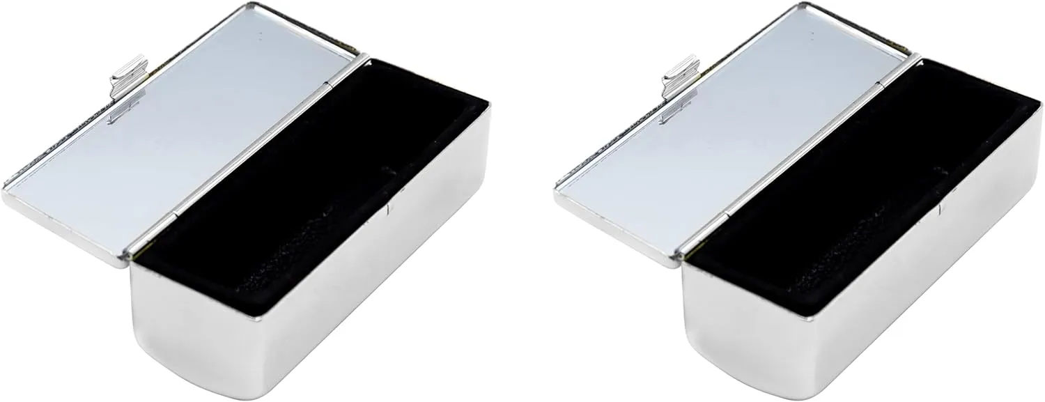 Stephanie Imports Set of 2 Rectangular Vintage Lipstick Cases With Glass Mirror (Daisy Medley)