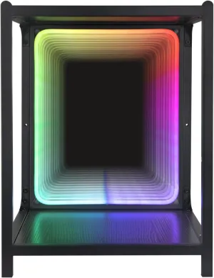 Storage Cabinet with LED Infinity Mirror Light, RGBW Display Cabinet with Adjustable Color Temp for Bedroom Gaming Room Decor (One Cabinet)