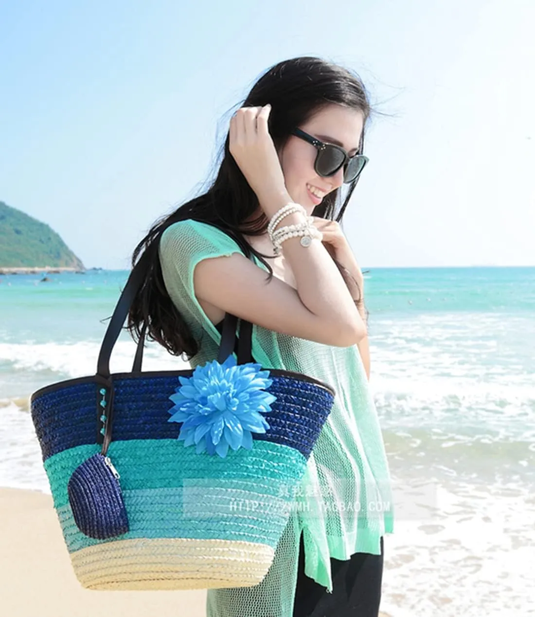 Straw Bag Beach Bags for Women - Straw Large Beach Tote Bag - Summer Handwoven Shoulder Bags for Beach.