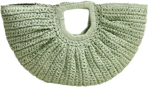 Straw Woven Tote Bag Hand Bags, Purses for Women with Geometric Handles Beach Ladies Handbags Holiday Women's Purse