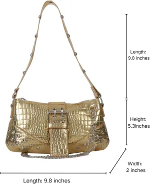 Studded Purses Y2k Small Shoulder Bag 90s Punk Women Vegan Leather Designer Handbags Streetwear 2000s