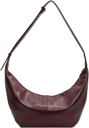 Stylish Crescent Bag for Women PU Leather Satchel Purse Causal Slouchy Bag College Office Shoulder Bag with Adjustable Strap
