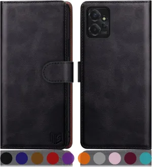 SUANPOT for Motorola（Moto G Power 2023） Wallet case 【RFID Blocking】 Credit Card Holder, Flip Folio Book PU Leather Phone case Shockproof Cover for Women Men Power2023 Black