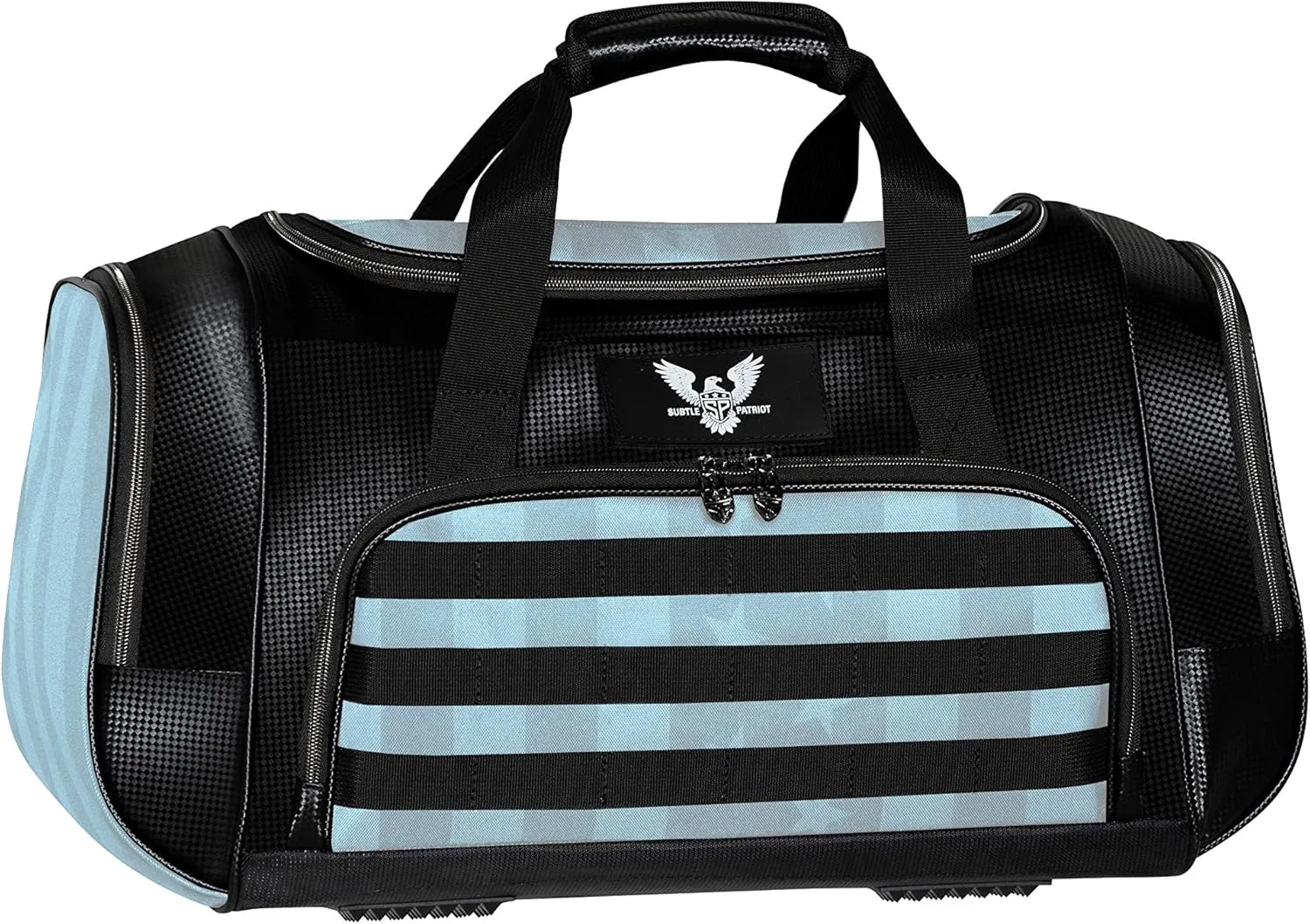 Subtle Patriot Covert Hybrid Duffle Bag – Concealed Carry Duffle Bag/Convertible for Travel, Gym & Work/Collapsible & Water Resistant (Lady Liberty)