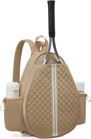 Sucipi Tennis Bag, Quilted Tennis Sling Crossbody Backpack, Water Resistant Tennis Racket Bags for Women Men, Suitable for Pickleball Tennis Badminton