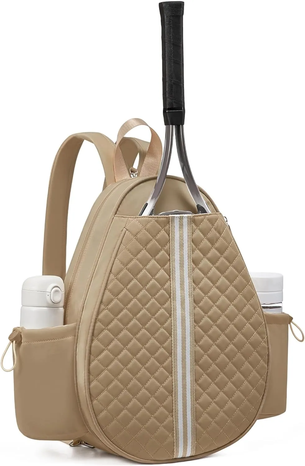 Sucipi Tennis Bag, Quilted Tennis Sling Crossbody Backpack, Water Resistant Tennis Racket Bags for Women Men, Suitable for Pickleball Tennis Badminton