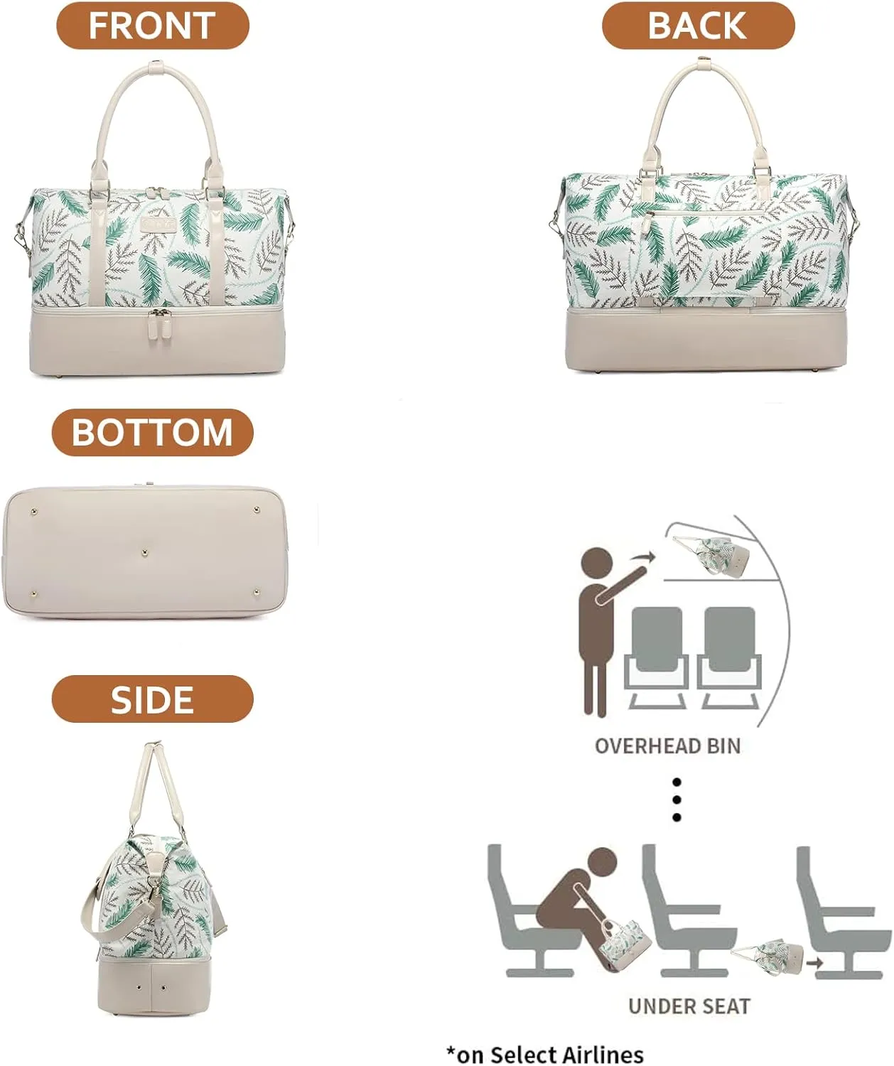 Sucipi Weekender Bags for Women Canvas Travel Duffle Bag with Shoe Compartment Overnight Bag Carry on Gym Duffel with Toiletry Bag for Traveling Weekend Hospital Bags for Labor and Delivery