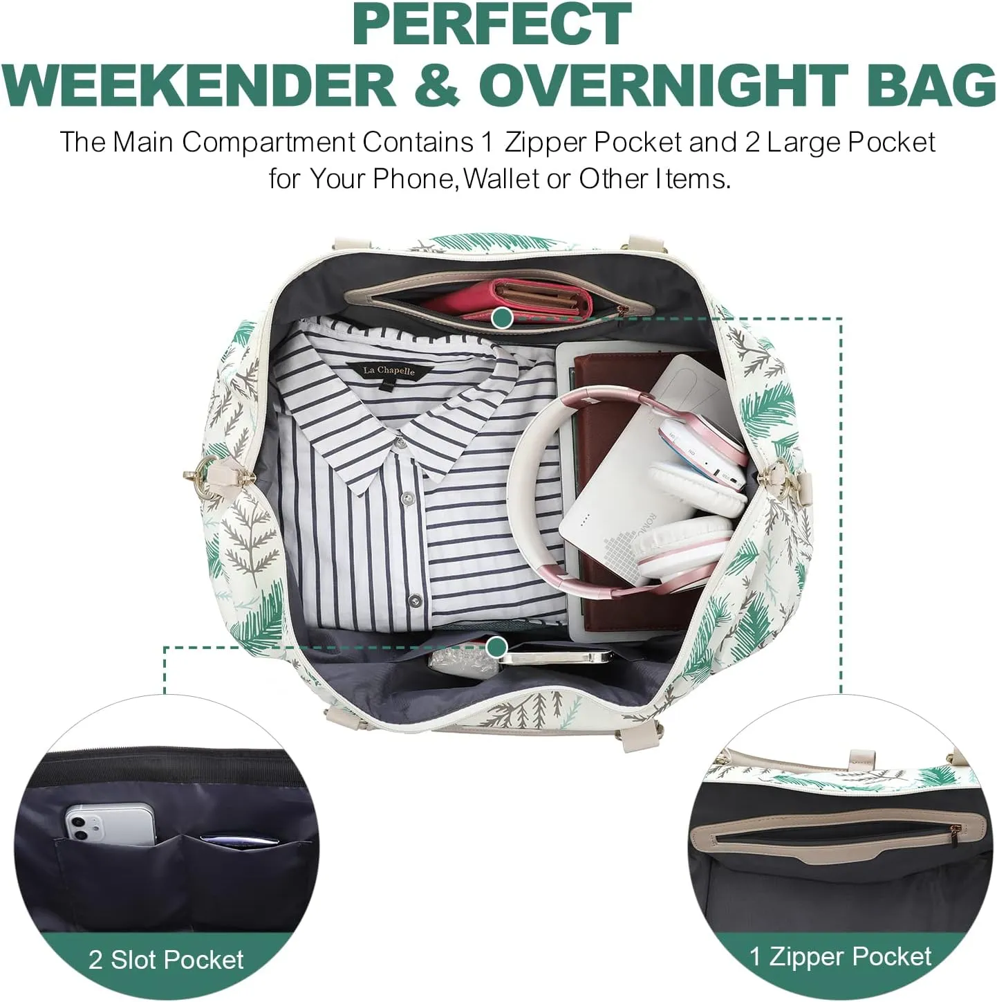 Sucipi Weekender Bags for Women Canvas Travel Duffle Bag with Shoe Compartment Overnight Bag Carry on Gym Duffel with Toiletry Bag for Traveling Weekend Hospital Bags for Labor and Delivery