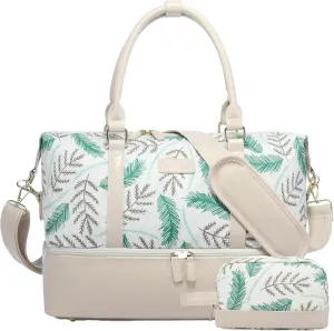 Sucipi Weekender Bags for Women Canvas Travel Duffle Bag with Shoe Compartment Overnight Bag Carry on Gym Duffel with Toiletry Bag for Traveling Weekend Hospital Bags for Labor and Delivery