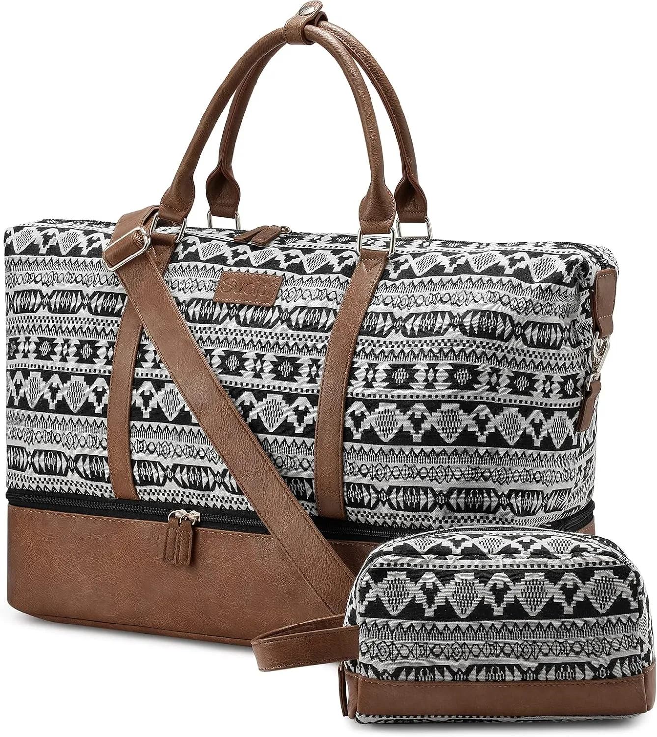 Sucipi Weekender Bags for Women Canvas Travel Duffle Bag with Shoe Compartment Overnight Bag Carry on Gym Duffel with Toiletry Bag for Traveling Weekend Hospital Bags for Labor and Delivery