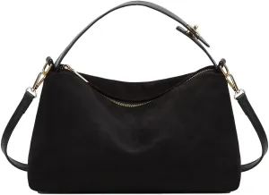 Suede Bag Slouchy Shoulder Bag for Women Crescent Satchel Crossbody Purse Brown Suede Bag Work Tote Handbags