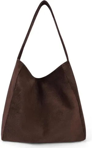 Suede Bags for Women Brown Suede Hobo Handbag Slouchy Bag Faux Suede Tote Bag Retro Suede Shoulder Bag Fall Purse