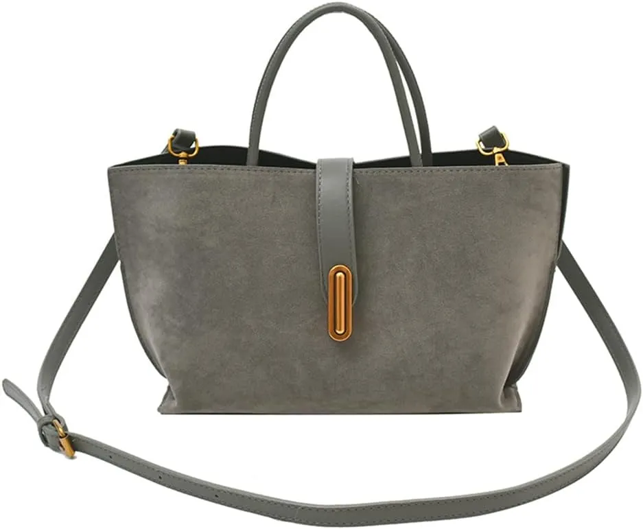 Suede Bags for Women Fall Purse 2024 Shoulder Handbag Satchel Bag Brown Top-handle Bag
