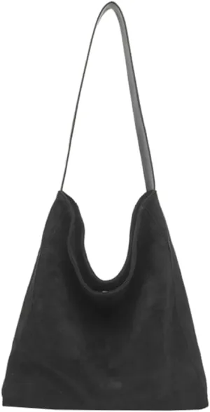 Suede Bags for Women Fashion Slouchy Shoulder Bag Retro Crescent Satchel Hobo Handbags College Work Tote Purses 2024