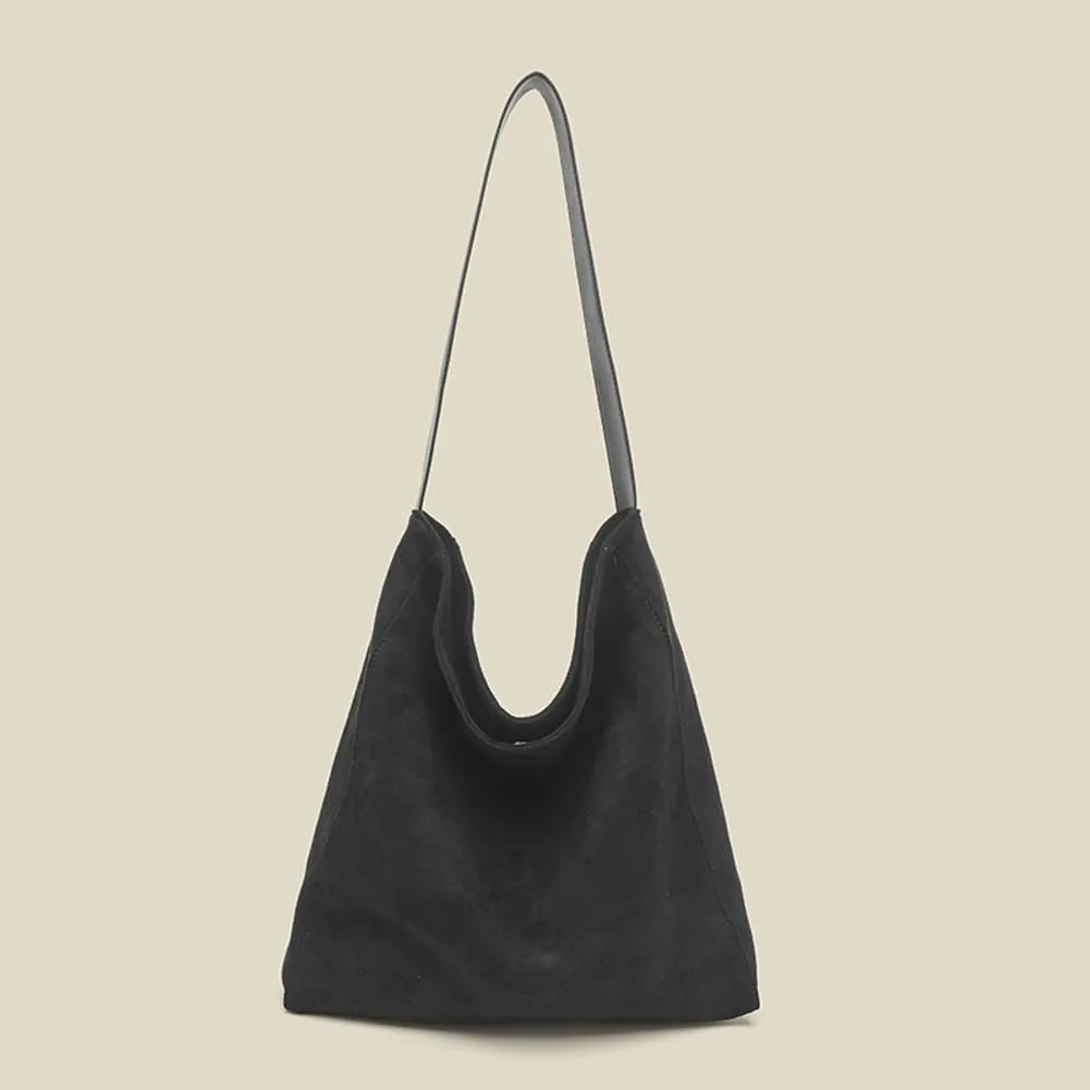 Suede Bags for Women Fashion Slouchy Shoulder Bag Retro Crescent Satchel Hobo Handbags College Work Tote Purses 2024