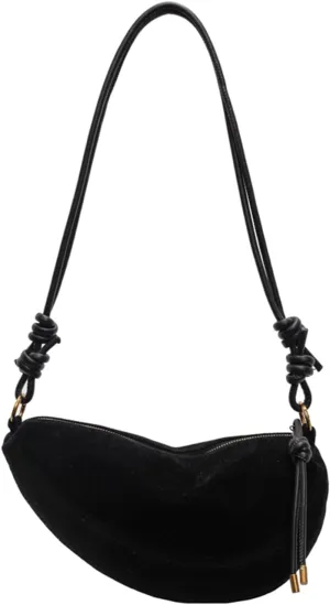 Suede Bags for Women Suede Purses Crescent Bag Crossbody Shoulder Bag Trendy Tote Handbags