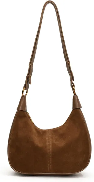 Suede Bags for Women Trendy Suede Purses Hobo Crescent Crossbody Shoulder Bag