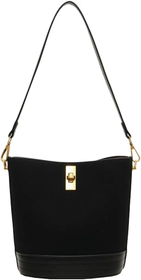 Suede Bucket Purse for Women Retro Crossbody Purses for Women Elegant Hobo Bag Sling Handbag Clutch Carryall 2024 New