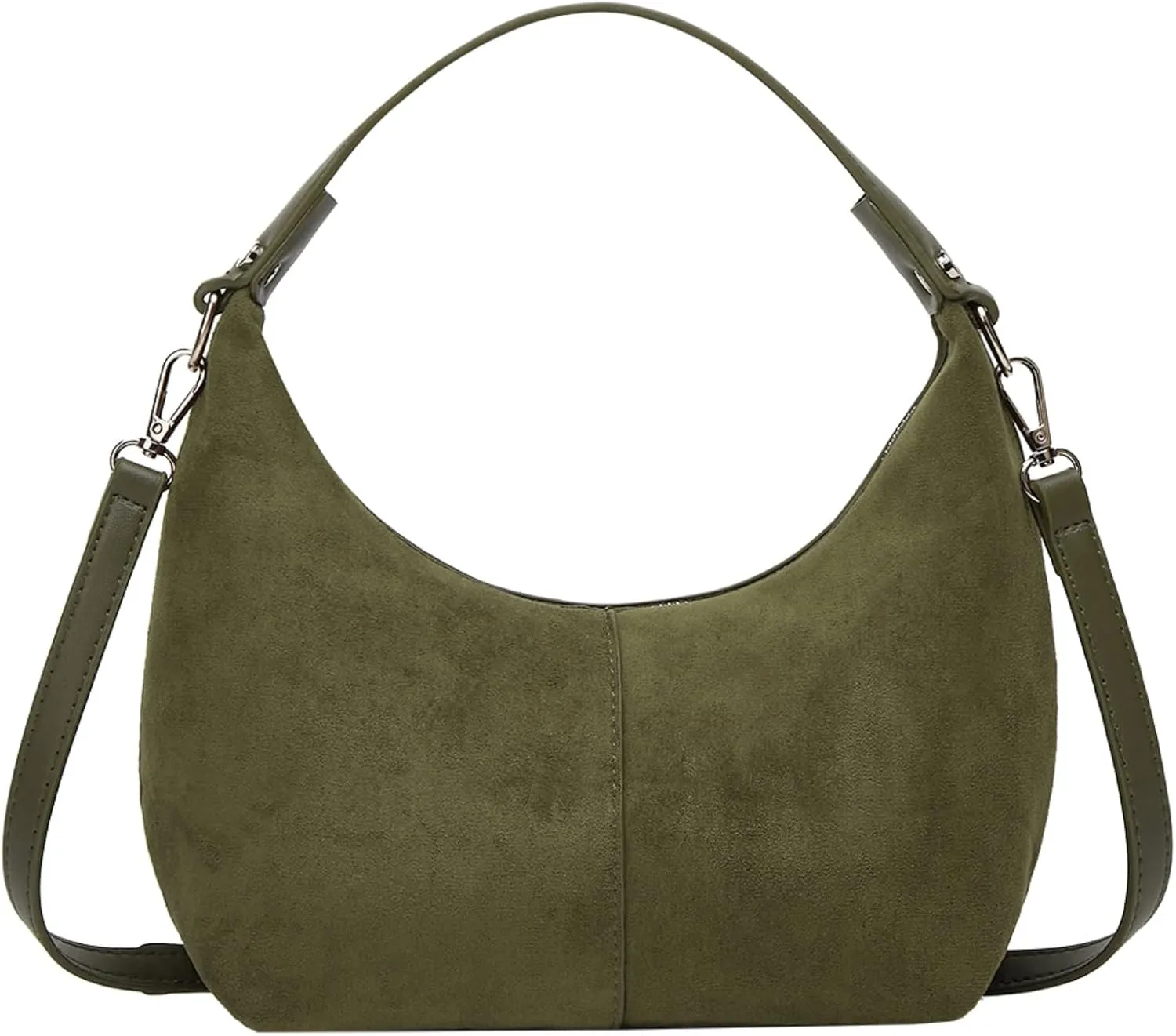 Suede Crescent Bag Women 2025 Retro Suede Slouchy Bag Fall Work Handbag Shoulder Bag Slouchy Tote Underarm Purse