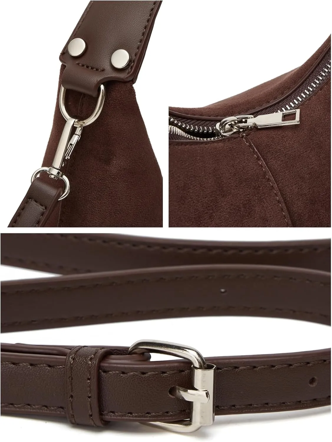 Suede Crescent Bag Women 2025 Retro Suede Slouchy Bag Fall Work Handbag Shoulder Bag Slouchy Tote Underarm Purse