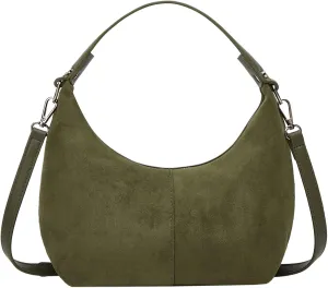 Suede Crescent Bag Women 2025 Retro Suede Slouchy Bag Fall Work Handbag Shoulder Bag Slouchy Tote Underarm Purse