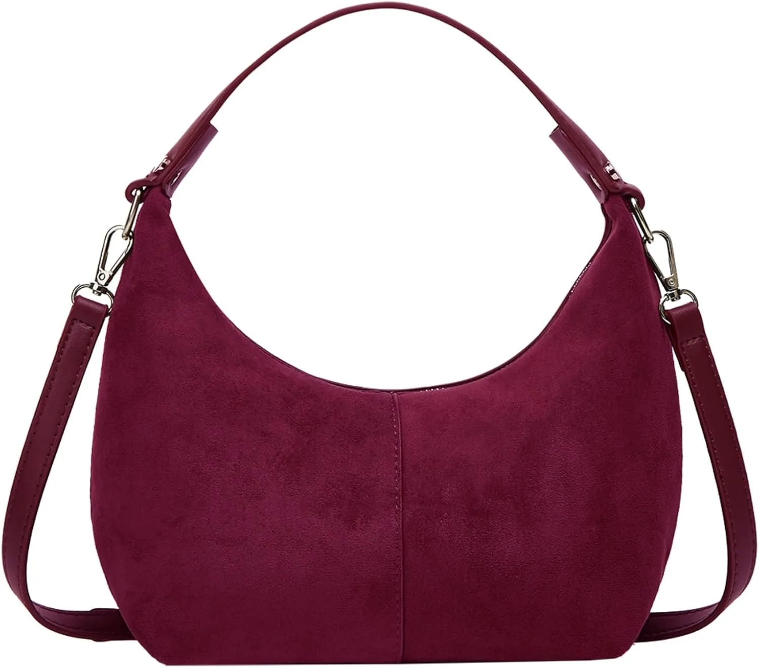 Suede Crescent Bag Women 2025 Retro Suede Slouchy Bag Fall Work Handbag Shoulder Bag Slouchy Tote Underarm Purse