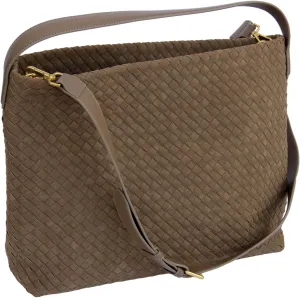 Suede Hobo Bag for Women Hand-Woven Bag Made of Suede Fabric Shoulder Bag Casual Tote Bag