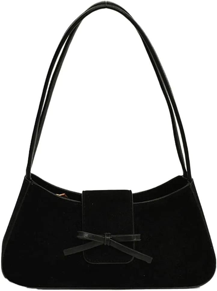 Suede Purse Handbag Evening Bag for Women Crescent Satchels Shoulder Bag Crossbody Purse Top-handle Tote Party Shopping