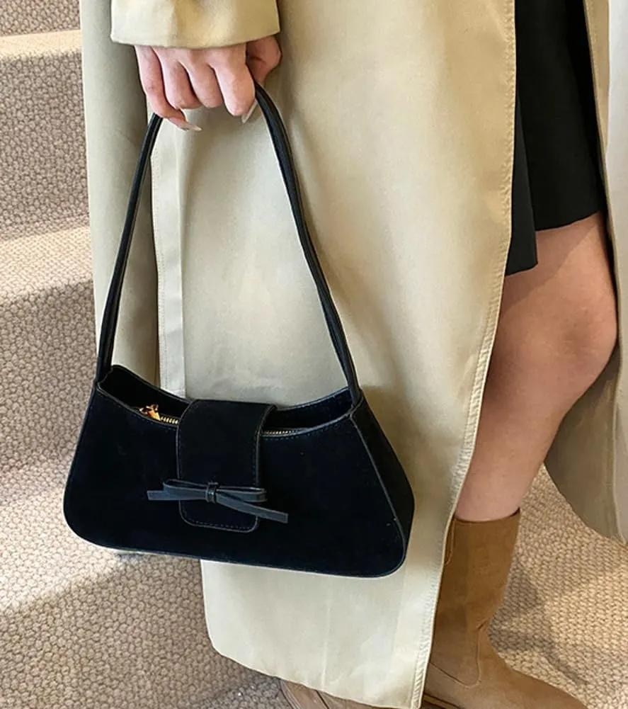 Suede Purse Handbag Evening Bag for Women Crescent Satchels Shoulder Bag Crossbody Purse Top-handle Tote Party Shopping