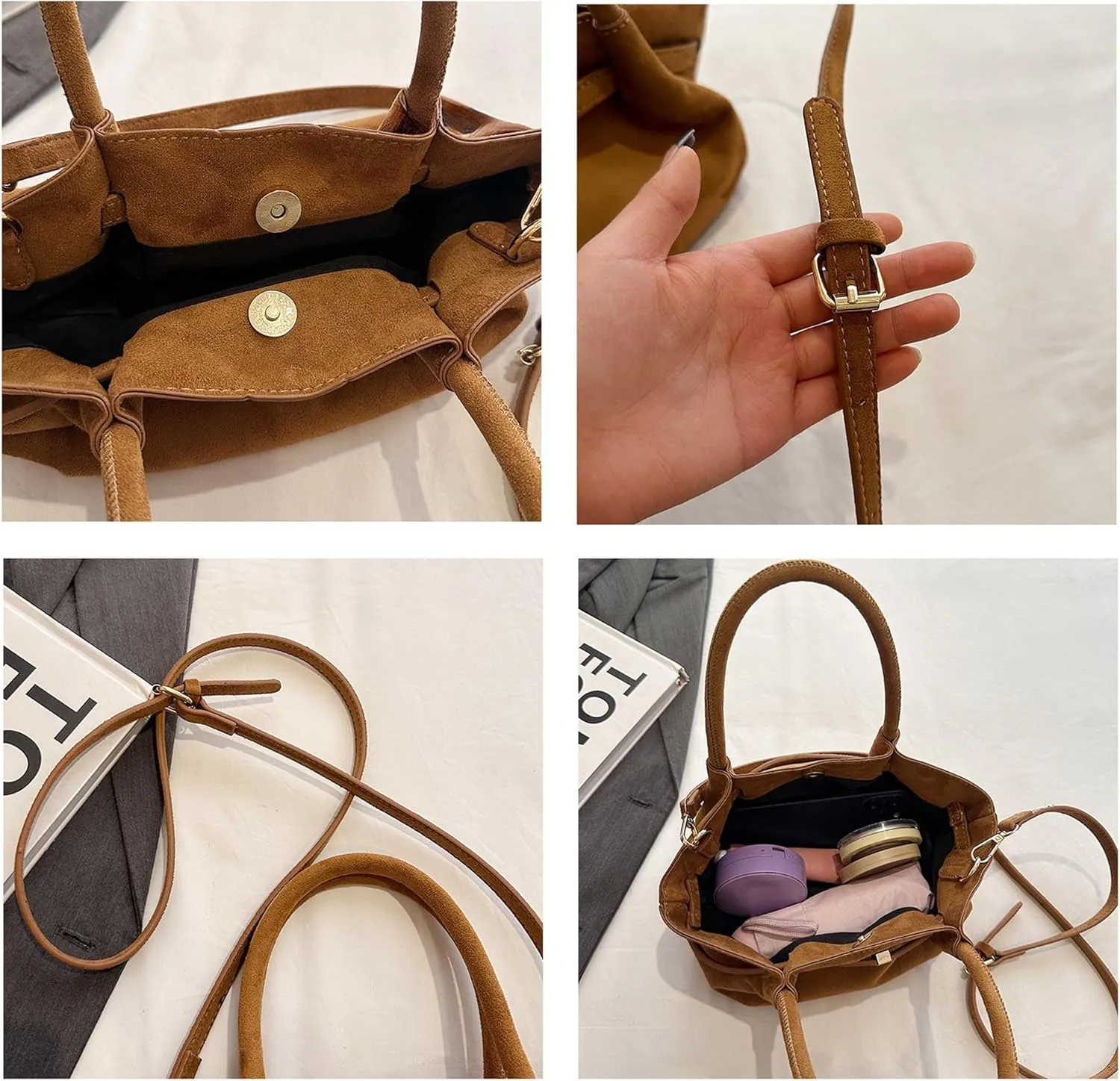 Suede Purses Designer Handbag Squeeze Top Handle Bags Crossbody Purses Women 2025 Trendy Small Tote Bag