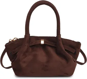 Suede Purses Small Tote Bag Squeeze Top Handle Bags Crossbody Purses Women 2025 Trendy Designer Handbag