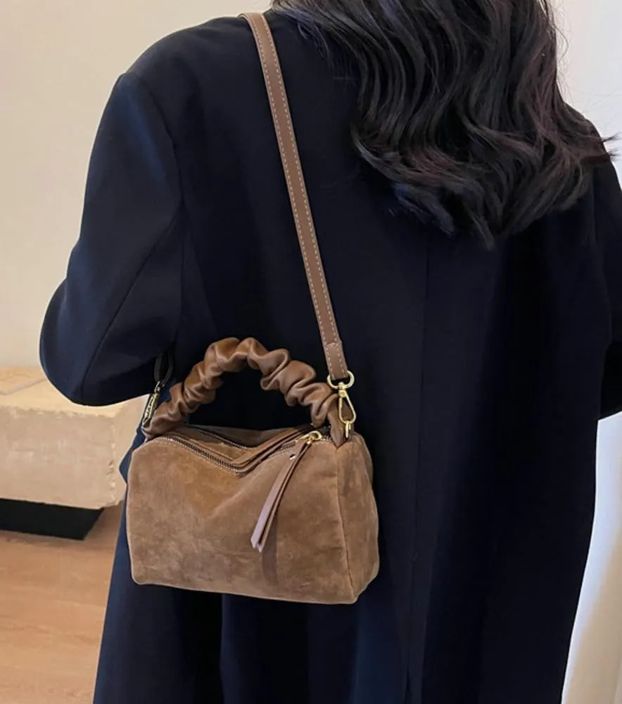 Suede Tote Bag Crossbody Bag for Women Suede Shoulder Bag Handbag Vintage Brown Suede Bag Purse Faux Leather Satchel Bags