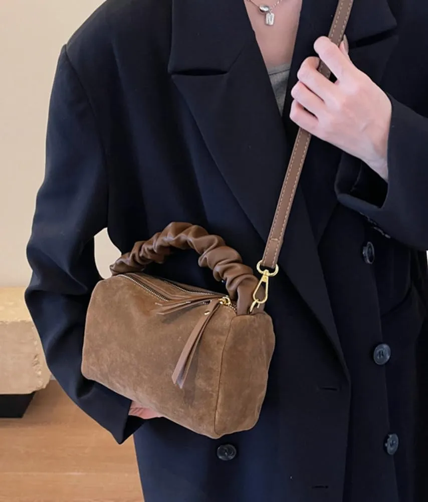 Suede Tote Bag Crossbody Bag for Women Suede Shoulder Bag Handbag Vintage Brown Suede Bag Purse Faux Leather Satchel Bags