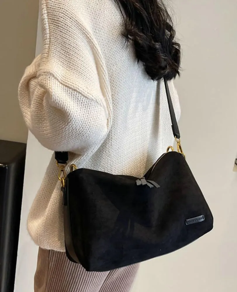 Suede Tote Bag Crossbody Bag for Women Suede Shoulder Bag Handbag Vintage Brown Suede Bag Purse Faux Leather Satchel Bags