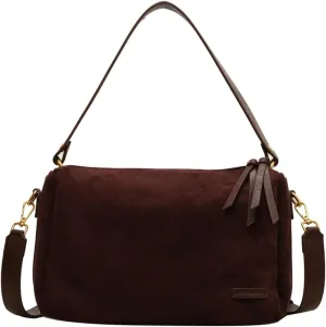 Suede Tote Bag Crossbody Bag for Women Suede Shoulder Bag Handbag Vintage Brown Suede Bag Purse Faux Leather Satchel Bags