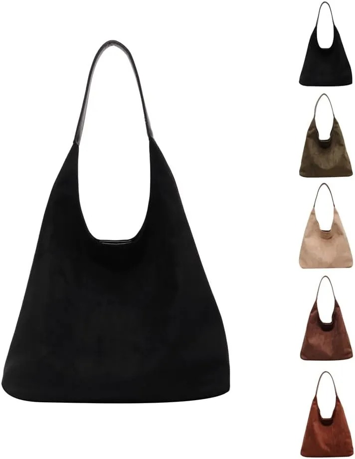 Suede Tote Bag for Women, Trendy Suede Tote Bag Slouchy Bag, Hobo Handbag Office Tote Handbag, Imitation Suede Bag