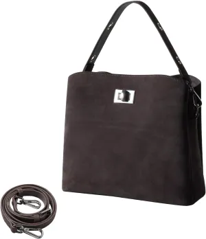 Suede Tote Bag for Women,Brown Suede Handbag,Suede Bags for Women with 4 Pockets
