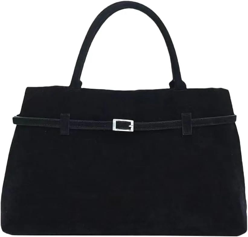 Suede Tote Bag Women Y2K Underarm Shoulder Bag Retro Vintage Top-handle Purse Satchels Work Bag 2024 Fall