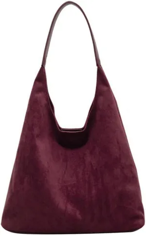 Suede Tote Bags for Women - Work & Office Bags, Slouchy Hobo Handbags, Fall Faux Suede Purse