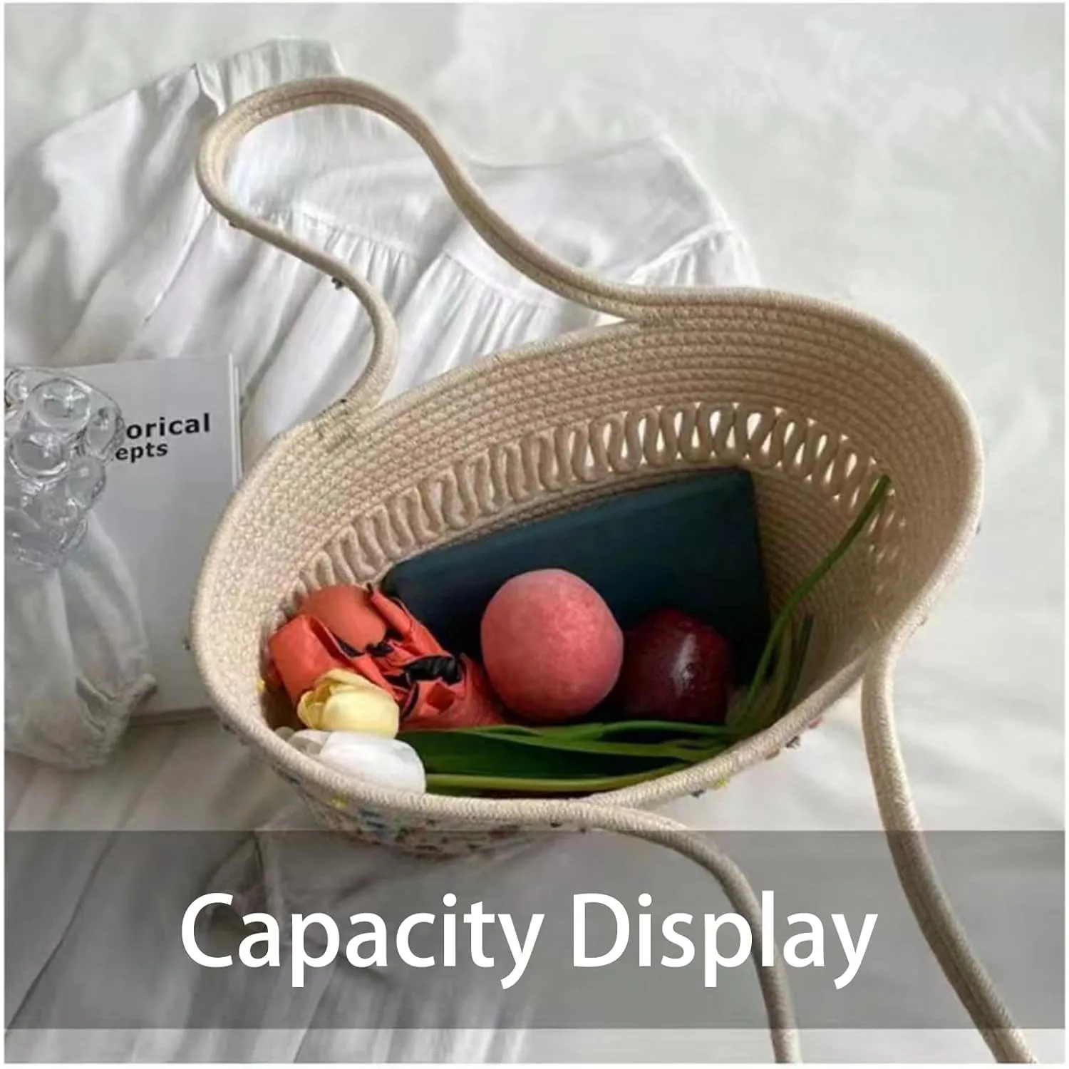 Summer Beige Cotton Knitted Shoulder Bag bags for 2025, Bohemian Hobo Crochet Beach bag Casual Designer Purse for Women