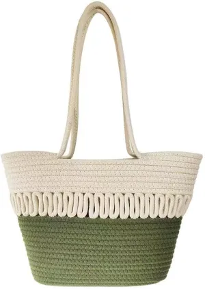 Summer Beige Cotton Knitted Shoulder Bag bags for 2025, Bohemian Hobo Crochet Beach bag Casual Designer Purse for Women
