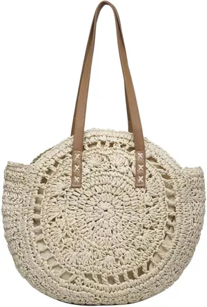 Summer Beige Cotton Knitted Shoulder Bag bags for 2025, Bohemian Hobo Crochet Beach bag Casual Designer Purse for Women