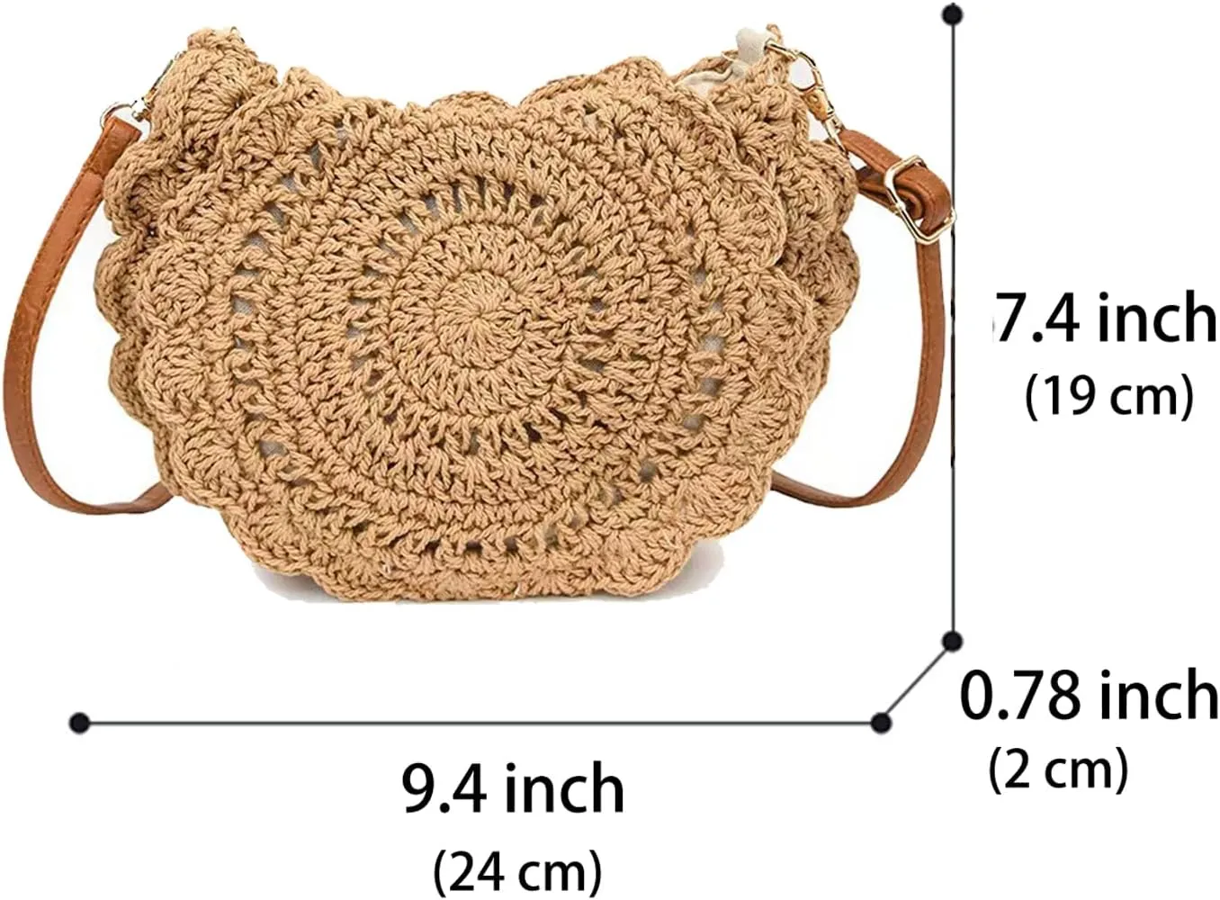 Summer Beige Cotton Knitted Shoulder Bag bags for 2025, Bohemian Hobo Crochet Beach bag Casual Designer Purse for Women