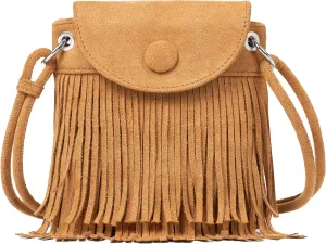 Sunwel Fashion Mini Fringe Purse Small Phone Bags for Women Western Cell Phone Wallet with Zipper Pockets
