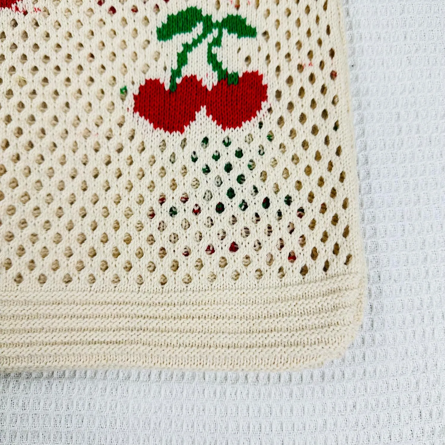 SUOSDEY Crochet Mesh Beach Tote Bag, Knit Summer Vacation Aesthetic Boho Tote Bag for Women