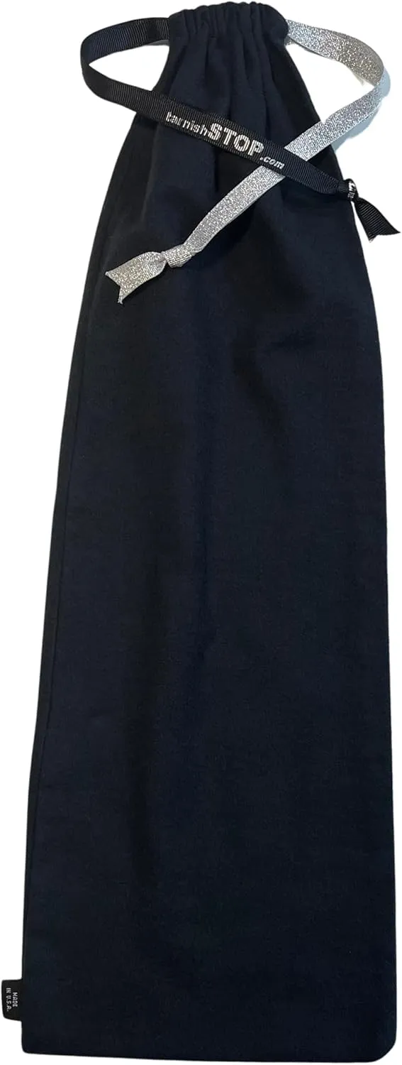 Tarnish STOP | USA Made| Luxury Anti-Tarnish Bag for Silver Storage | Quality Protection | Long 18"x6" | Tuxedo Black