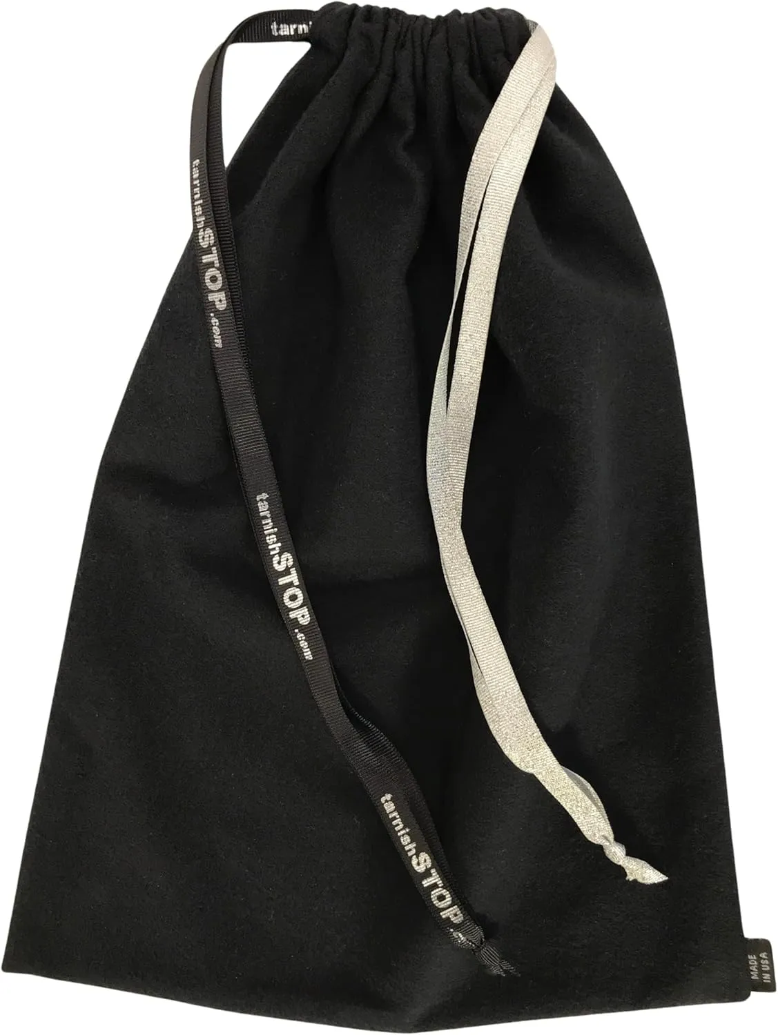 Tarnish STOP | USA Made | Luxury Anti-Tarnish Bag for Silver Storage | Quality Protection | Small 13"x10" | Tuxedo Black
