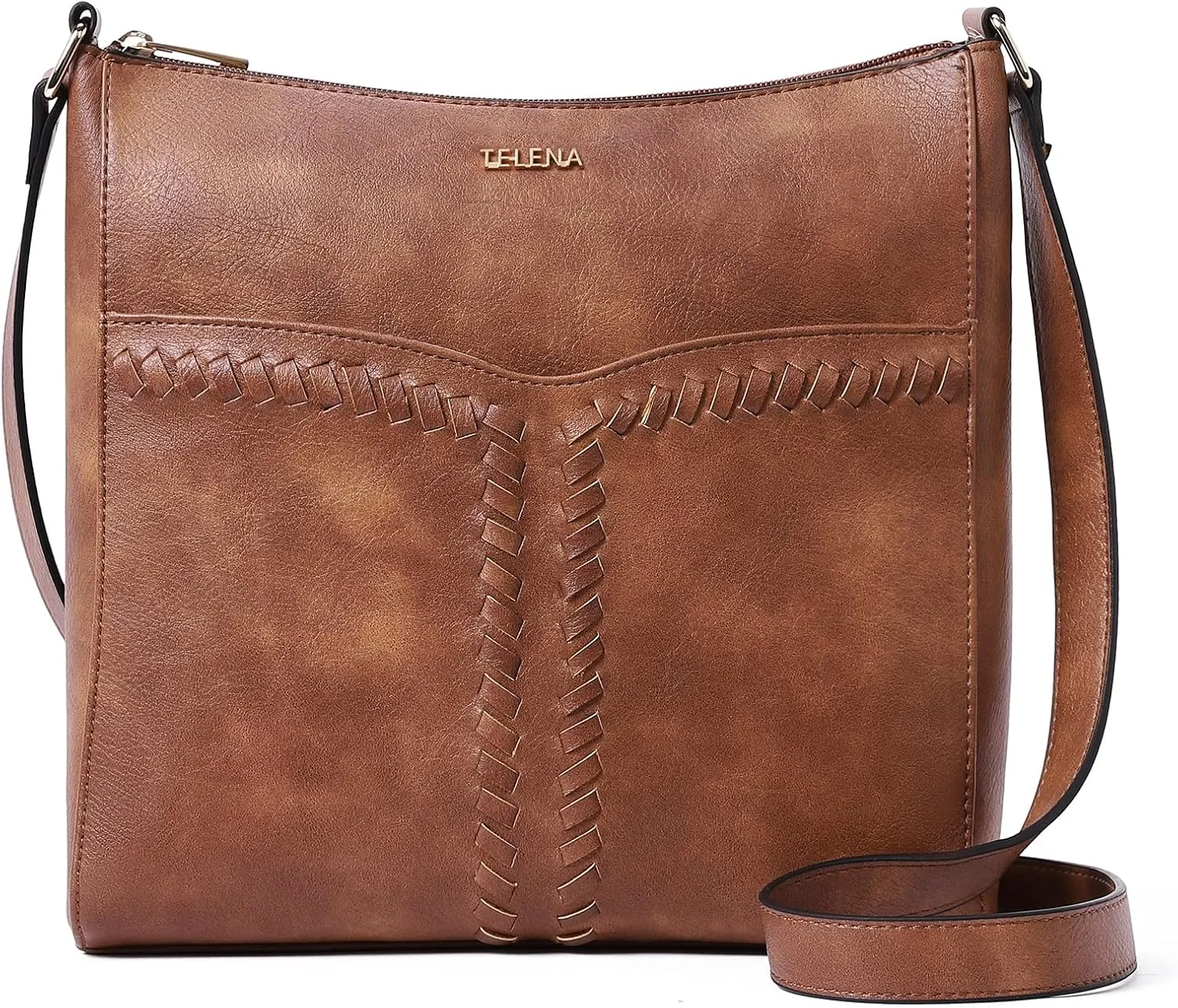 Telena Crossbody Purses for Women Trendy Vegan Leather Purses Bucket Hobo Bags Handbags with Adjustable Guitar Strap